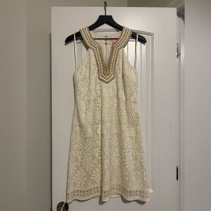 Lilly Pulitzer Cream and Gold Mini Dress